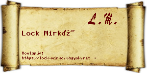 Lock Mirkó névjegykártya